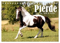 Pferde - mächtig, stolz & schön (Tischkalender 2024 DIN A5 quer), CALVENDO Monatskalender