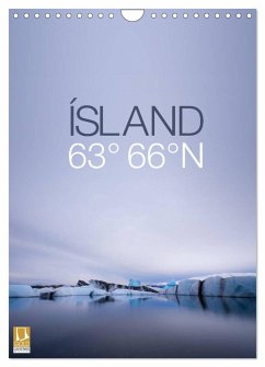 ÍSLAND 63° 66° N (Wandkalender 2024 DIN A4 hoch), CALVENDO Monatskalender