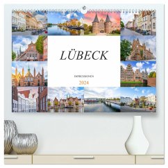 Lübeck Impressionen (hochwertiger Premium Wandkalender 2024 DIN A2 quer), Kunstdruck in Hochglanz