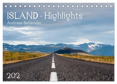 Island Highlights (Tischkalender 2024 DIN A5 quer), CALVENDO Monatskalender - Sahlender, Andreas