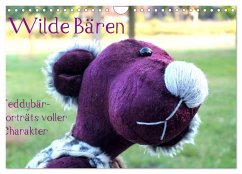Wilde Bären - Teddybär-Porträts voller Charakter (Wandkalender 2024 DIN A4 quer), CALVENDO Monatskalender