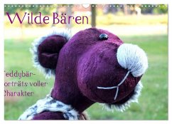 Wilde Bären - Teddybär-Porträts voller Charakter (Wandkalender 2024 DIN A3 quer), CALVENDO Monatskalender