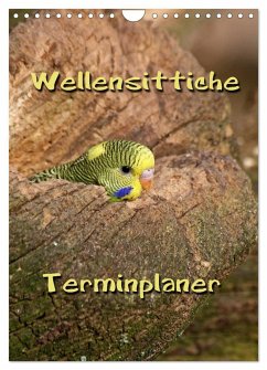 Wellensittiche Terminplaner (Wandkalender 2024 DIN A4 hoch), CALVENDO Monatskalender