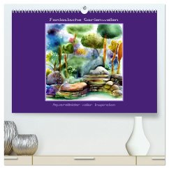 Fantastische Gartenwelten - Aquarellbilder voller Inspiration (hochwertiger Premium Wandkalender 2024 DIN A2 quer), Kunstdruck in Hochglanz