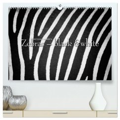Emotionale Momente: Zebras - black & white. (hochwertiger Premium Wandkalender 2024 DIN A2 quer), Kunstdruck in Hochglanz