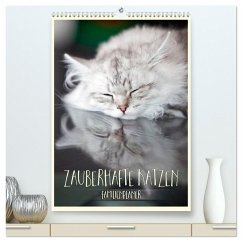 Zauberhafte Katzen - Familienplaner (hochwertiger Premium Wandkalender 2024 DIN A2 hoch), Kunstdruck in Hochglanz