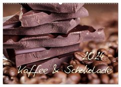 Kaffee & Schokolade (Wandkalender 2024 DIN A2 quer), CALVENDO Monatskalender - Schwarz, Nailia