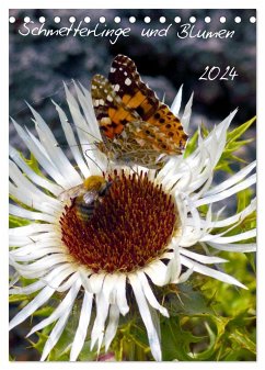 Schmetterlilnge und Blumen (Tischkalender 2024 DIN A5 hoch), CALVENDO Monatskalender - Calvendo