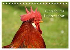 Kunterbunte Hühnerschar (Tischkalender 2024 DIN A5 quer), CALVENDO Monatskalender