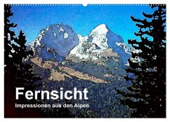 Fernsicht - Impressionen aus den Alpen (Wandkalender 2024 DIN A2 quer), CALVENDO Monatskalender