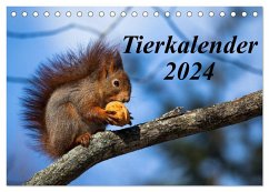 Tierkalender 2024 (Tischkalender 2024 DIN A5 quer), CALVENDO Monatskalender