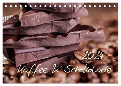 Kaffee & Schokolade (Tischkalender 2024 DIN A5 quer), CALVENDO Monatskalender - Schwarz, Nailia