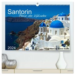 Santorin - Perle der Kykladen (hochwertiger Premium Wandkalender 2024 DIN A2 quer), Kunstdruck in Hochglanz - Tewes, Rainer