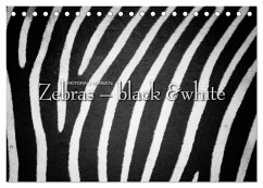 Emotionale Momente: Zebras - black & white. (Tischkalender 2024 DIN A5 quer), CALVENDO Monatskalender