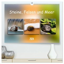 Steine, Felsen und Meer (hochwertiger Premium Wandkalender 2024 DIN A2 quer), Kunstdruck in Hochglanz