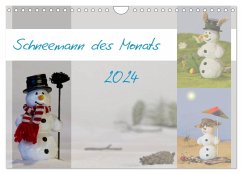 Schneemann des Monats 2024 (Wandkalender 2024 DIN A4 quer), CALVENDO Monatskalender