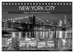 NEW YORK CITY Skyline, Wolkenkratzer und mehr (Tischkalender 2024 DIN A5 quer), CALVENDO Monatskalender
