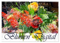 Blumen - Digital (Wandkalender 2024 DIN A2 quer), CALVENDO Monatskalender