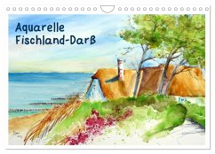 Aquarelle - Fischland-Darß (Wandkalender 2024 DIN A4 quer), CALVENDO Monatskalender