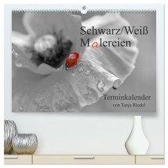 Schwarz-Weiß Malereien Terminkalender von Tanja Riedel für die Schweiz (hochwertiger Premium Wandkalender 2024 DIN A2 quer), Kunstdruck in Hochglanz