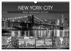 NEW YORK CITY Skyline, Wolkenkratzer und mehr (Wandkalender 2024 DIN A3 quer), CALVENDO Monatskalender