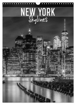 NEW YORK Skylines (Wandkalender 2024 DIN A3 hoch), CALVENDO Monatskalender