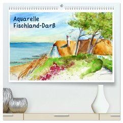 Aquarelle - Fischland-Darß (hochwertiger Premium Wandkalender 2024 DIN A2 quer), Kunstdruck in Hochglanz