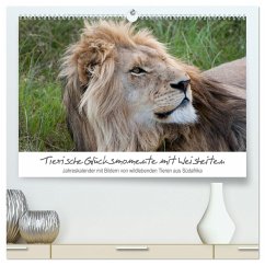 Tierische Glücksmomente mit Weisheiten (hochwertiger Premium Wandkalender 2024 DIN A2 quer), Kunstdruck in Hochglanz