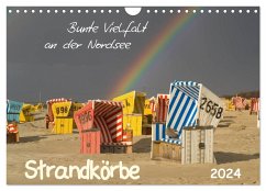 Strandkörbe ¿ bunte Vielfalt an der Nordsee (Wandkalender 2024 DIN A4 quer), CALVENDO Monatskalender