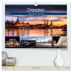Dresden Die Perle an der Elbe (hochwertiger Premium Wandkalender 2024 DIN A2 quer), Kunstdruck in Hochglanz