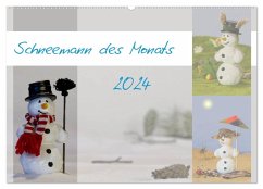 Schneemann des Monats 2024 (Wandkalender 2024 DIN A2 quer), CALVENDO Monatskalender