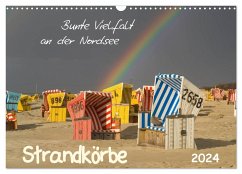 Strandkörbe ¿ bunte Vielfalt an der Nordsee (Wandkalender 2024 DIN A3 quer), CALVENDO Monatskalender - Frank, Roland T.