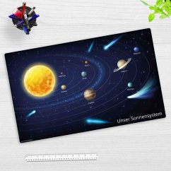 Cover-your-desk Schreibtischunterlage für Kinder und Erwachsene Unser Sonnensystem, aus hochwertigem Vinyl , 65 x 40 cm