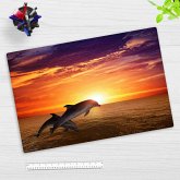 Cover-your-desk Schreibtischunterlage Vinyl Delfine im Sonnenuntergang, 60 x 40 cm
