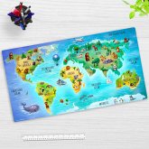 Cover-your-desk Schreibtischunterlage für Kinder und Erwachsene Weltkarte in deutsch mit vielen Tieren, aus hochwertigem Vinyl , 74 x 40 cm Cover-your-desk Schreibtischunterlage für Kinder und Erwachsene Weltkarte in deutsch mit vielen Tieren, aus hochwertigem Vinyl , 74 x 40 cm