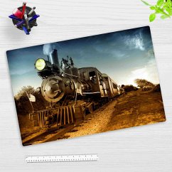 Cover-your-desk Schreibtischunterlage für Kinder und Erwachsene Lokomotive schwarz, aus hochwertigem Vinyl , 60 x 40 cm