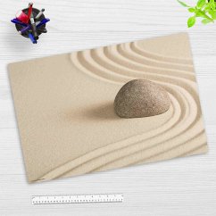 Cover-your-desk Schreibtischunterlage Vinyl Zen Garten mit Stein im Sand, 60 x 40 cm