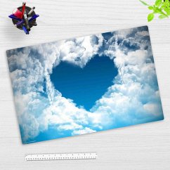 Cover-your-desk Schreibtischunterlage für Kinder und Erwachsene Ein Herz aus Wolken, aus hochwertigem Vinyl , 60 x 40 cm