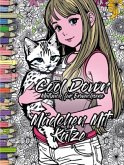 Cool Down   Malbuch für Erwachsene: Mädchen mit Katze