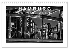 Hamburg in schwarz-weiß (Wandkalender 2024 DIN A4 quer), CALVENDO Monatskalender
