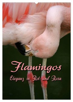 Flamingos - Eleganz in Rot und Rosa (Wandkalender 2024 DIN A2 hoch), CALVENDO Monatskalender