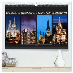Von Köln nach Königswinter (hochwertiger Premium Wandkalender 2024 DIN A2 quer), Kunstdruck in Hochglanz