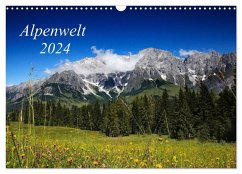 Alpenwelt 2024 (Wandkalender 2024 DIN A3 quer), CALVENDO Monatskalender - Schwarz, Nailia