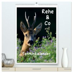 Rehe & Co / Planer (hochwertiger Premium Wandkalender 2024 DIN A2 hoch), Kunstdruck in Hochglanz