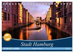 Stadt Hamburg (Tischkalender 2024 DIN A5 quer), CALVENDO Monatskalender