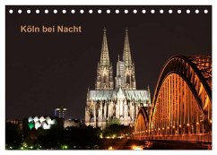 Köln bei Nacht (Tischkalender 2024 DIN A5 quer), CALVENDO Monatskalender - Ange