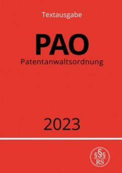 Patentanwaltsordnung - PAO 2023 - Studier, Ronny