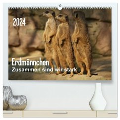 Erdmännchen ¿ Zusammen sind wir stark (hochwertiger Premium Wandkalender 2024 DIN A2 quer), Kunstdruck in Hochglanz