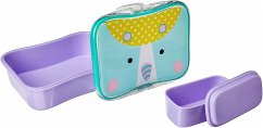 Skip Hop S9J648710 - Zoo Lunch-Set Einhorn, Lunchbox mit verschließbarem Snackbehälter, 4-teilig, Brotdose 700ml