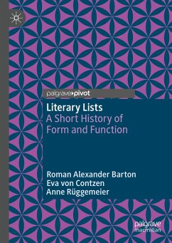 Literary Lists (eBook, PDF) - Barton, Roman Alexander; von Contzen, Eva; Rüggemeier, Anne